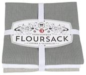 Now Designs Floursack Kitchen Dish Towels Gray/White/Moonstruck 20 x 30in, Set of 3