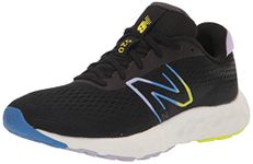 New Balance Women's 520 V8 Running Shoe, Black/Purple, 9 W