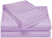 SATEEN BEDDING STORE 100% Egyptian Cotton, 600 Threads Counts-1 Piece Zipper Closure Duvet Cover/Rajai Cover/Blanket Cover Silky & Breatheable-Lavender Stripe, Single Size.