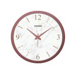 Amazon Brand - Solimo 12-Inch Marble Dial Classic Plastic Analog Wall Clock (Silent Movement, Copper Color Frame)