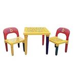 SavingPlus ABC Alphabet Children Plastic Table and Two Chairs Set Gift - Kids Toddlers Child UK