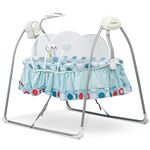 BAYBEE Wanda Electric Cradle for Baby, Automatic Swing Baby Cradle with Mosquito Net, Remote, Toy Bar & Music | Baby Cradle Crib Jhula | Baby Swing Cradle for Baby 0 to 2 Years Boys Girls (Blue)