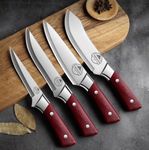 Captoola Chef Knife Cleaver Knife Japanese Professional Kitchen Knife Steel Sharp Chef Knife for Meat and Vegetable Chopping Knife (Set of 4)