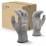 LINCONSON Ultimate Grip Construction & Mechanic Thin Work Gloves with PU Palm Coating (L (Pack of 12), Grey 12 Pack)