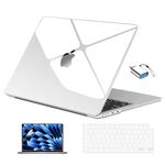 EooCoo High Clear Case Compatible with MacBook Air 13 inch 2024-2022 M3 M2 Chip, [Ultra-Thin Lighter & Clearer], Seamless Fit with Small Clips [No Gaps] for Mac Air 13.6" Laptop Model: A3113/A2681