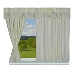 Trend Curtains Blackout & Thermal Lining Plain Polyester Fabric Fully Lined 3” Header Tape Curtains (Blackout Cream 44” Width x 38” Drop)