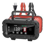 Car Battery Charger,10A 12V/24V Auto Battery Charger Automotive, Upgraded Trickle Charger, Smart Large Display Screen, Battery Maintainer for Truck Motorcycle AGM Lawn Mower Boat Lead Acid Battery