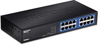 TRENDnet 16-Port Unmanaged Gigabit GREENnet Desktop Metal Switch, Ethernet Splitter, Fanless,16 x RJ-45 Ports, 32 Gbps Forwarding Capacity, TEG-S16DG