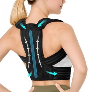 ProWaves Rücken Geradehalter Haltungskorrektur Rücken Damen und Herren, Rückengurt Rückenstützgürtel mit Verstellbare Haltung Korrektur Gurt, Atmungsaktive Back Posture Corrector Women Men Schwarz S