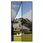 ViShawtek Magnetic Mosquito Net for Doors, Mesh Curtain, Magnetic Seal Top and Bottom with Automatic Closure, Keeps Fresh Air Inside Black 65 x 200 cm