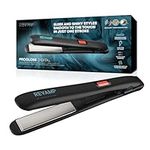 REVAMP Progloss Digital Ceramic Hair Straighteners - Slim, Lightweight, Salon Professional Straightening and Curling Hot Iron Styler, All Hair Type, Adjustable Temperature, Worldwide Voltage - Black