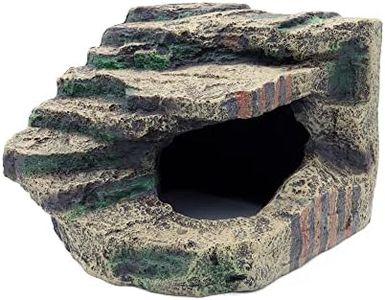 JIHAQUA Large Resin Reptile Tank Accessories Hideouts Cave Habitat Decor for Leopard Gecko Lizards Turtle