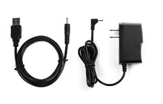 NiceTQ Replacement Home Wall AC Power Adapter Charger + DC USB Charging Cable For RCA 10 VIKING PRO RCT6303W87 / RCT6303W87DK 10" Tablet