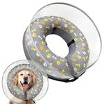 Uaidie Dog Cone Collar with Enhanced Anti-Licking, Inflatable Dog Cone After Surgery, Adjustable Size with Soft Padding for Small Medium Large Dogs - XL