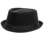 Corduroy Black Pork Pie Hat Cord Mens Adults Cotton Porkpie Trilby (UK, Numeric, 7 1/4, Black)