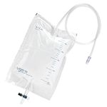 Ugo 2L Night Bags (x10) - Urine Drainage Bags/Urinal Catheter Night Bags, T Tap or Lever Tap with Kink Free Connection (Ugo 10 - Single Use T Tap, Non-Sterile)