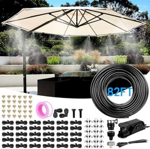 Misting Cooling System, 82FT (25M) Misting Line + 30 Brass Mist Nozzles + Brass Adapter(3/4") for Patio Garden Greenhouse