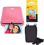 KODAK Step Instant Photo Printer With Bluetooth/NFC, ZINK Technology & KODAK App for iOS & Android (Pink) Go Bundle