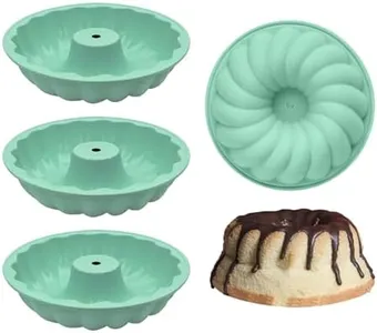 4 Pcs Set Mini Bunte Mold Nonstick Bunte Pan Mold,Silicone Fluted Tube Pans Set Bakeware Cake Molds for Small Birthday Cake, Breads -4.9 Inch