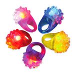 Novelty Place [Party Stars] Flashing LED Bumpy Jelly Ring Light-Up Toys (12 Pack)