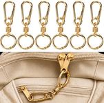 XEMBRALTI Anti Theft Zipper Clips, 6Pcs Zippers Locks with Longer Clips for Crossbody Bag, Backpack, Upgraded Anti Theft Clip for Main Zipper (Gold-6Pcs)