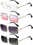 Frienda 4 Pairs Rimless Rectangle S