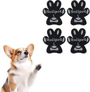 Roilpet Dog Paw Grips Anti Slip Traction Pads, Paw Protectors with Strong Adhesive for Senior Dogs with Mobility Issues, (12 Sets - 48Pads, L)