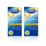 Optrex Double Action Itchy Hayfever Allergy Relief Eye Drops, Soothing for Itchy Dry Tired Eyes, 10ml (Pack of 2)