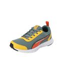 Puma Unisex-Kid Racer JR V1 Eucalyptus-Rickie Orange-Yellow Sizzle Sneaker - 3 UK (38882304)