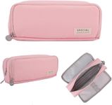PXBQ Pencil Case Large Pencil Cases for Girls Boys Big Capacity Pen Pencil Pouch with 3 Compartments School Stationary Office Aesthetic Cute Pencil Pouch for School Kids College Students (Light Pink)