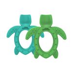 Dr. Brown's Silicone Starter Spoon and Teether for Babies and Infants, Turtles, 2 Pack, 4m+