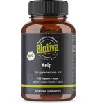 Kelp Bio high-dose 120 Capsules - 165 mg Natural Iodine - Kelp Algae - Bottled in Germany - 100% Vegan - No fillers or Anti-Caking Agents - Biotiva