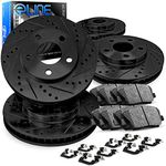 R1 Concepts Front Rear Brakes and Rotors Kit |Front Rear Brake Pads| Brake Rotors and Pads| Ceramic Brake Pads and Rotors |Hardware Kit|fits 2012-2018 Volkswagen Jetta, 2013-2019 Volkswagen Beetle