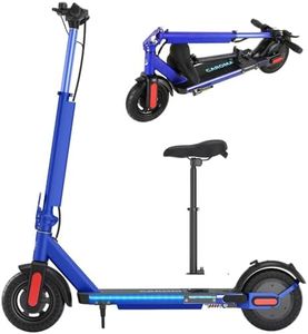 Caroma Electric Scooter 500W, Max 25 Miles & 20 MPH, Portable Folding Electric Scooter for Adults with Detachable Seat, 10" Tires, Fast Commuting E Scooter w/Braking System & Shock Absorption,DarkBlue