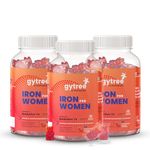 Gytree Iron Gummies for Women with W.H.O. Recommended SunActive Fe | Pregnancy Safe Clinically Proven Iron Supplement For Women | Boosts Haemoglobin & Body Immunity |Helps Treat Anaemia (Pack of 90)