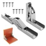 Pack of 2 90 Degree/180 Degree Shelf Hinges, Foldable Shelf, Folding Hinge Cabinet Hinges, Hidden Table Holder Hinge with Screws for Cabinet Doors, Table