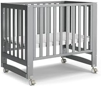 MAMAZING EvoNest Baby Crib, 6 in 1 Convertible Mini Crib with Wheels, 100% New Zealand Wood Growing Bed, 4 Adjustable Mattress Height, GREENGUARD Gold Certified,Grey