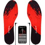 Smart Heated Insoles for Men Women, APP-Controlled Electric Heated Insoles Rechargeable Heating Warmer Thermal Shoes Insoles for Winter (Black&Red, (3-13 UK))