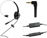 WirelessFinest Headset Headphones with Volume + Mute Control Replacement for Cisco SPA Series Spa303 Spa504g and Other, Polycom Soundpoint IP 320 330, Grandstream, Cortelco