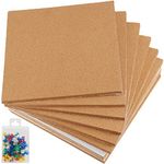 ZEONHAK 10 Pack 12 x 12 x 1/2 inches Cork Board Tiles, Ultra Strong Self Cork Tiles for Walls with 50 Push Pins, Thickened Cork Board for Pictures, Notes, Office, Room, Home Decor