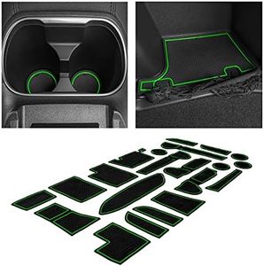 CupHolderHero fits Subaru Outback and fits Subaru Legacy Accessories 2020-2024 Interior Non-Slip Anti Dust Cup Holder Inserts, Center Console Liner Mats, Door Pocket Liners 21-pc Set (Green Trim)