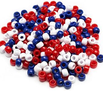 1000 Pcs Flag Color Pony Beads 6x9mm Bulk for Bracelet Necklace Jewelry Making Earring Hair Braiding