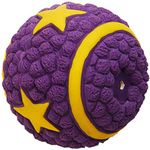 Foodie Puppies Interactive Non-Toxic Soft Latex Squeaky Chew Toy for Small to Medium Dogs (Purple Star Ball - Large) | Chewing, Floating, Training, and Bouncing | Reduce Separation Anxiety