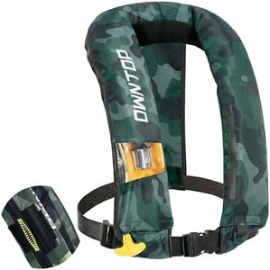Owntop Automatic/Manual Inflatable Vest, Manual Convertible Option, Low Profile, Zipper Closure, Inflatable Fishing Jacket for Kayaking, Boating and Fishing, 24g CO2 Cylinder Included