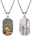 Zodiac Necklace,Virgo,Constellation,Celestial,Astrology Jewelry,Dog Tag,Mens Necklaces Pendants,Stainless Steel