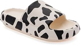 Joomra Cloud Slippers Womens Slides Cushioned for Mens Quick Drying Shower Massage Foam Female Cow Print House Shoes Pool Beach Spa House Garden Sandals for Ladies Male Sandles 40-41