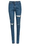 Long Tall Sally - LTS Tall Mid Distressed Ava Stretch Skinny Jeans - Women's Blue