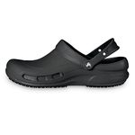 crocs unisex adult Men's and Women's Bistro | Slip Resistant Work Shoes Clog, Black,10 Women 8 Men US