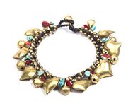 Gempro Heart Charm Golden Tribal Bracelet for Women