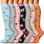 Compression Socks for Women and Men, Knee High Support Socks for Travel,Nurses,Flying